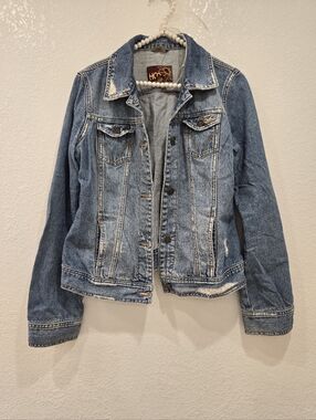 Hollister HCO Surf Company Vintage Distressed Denim Jacket L